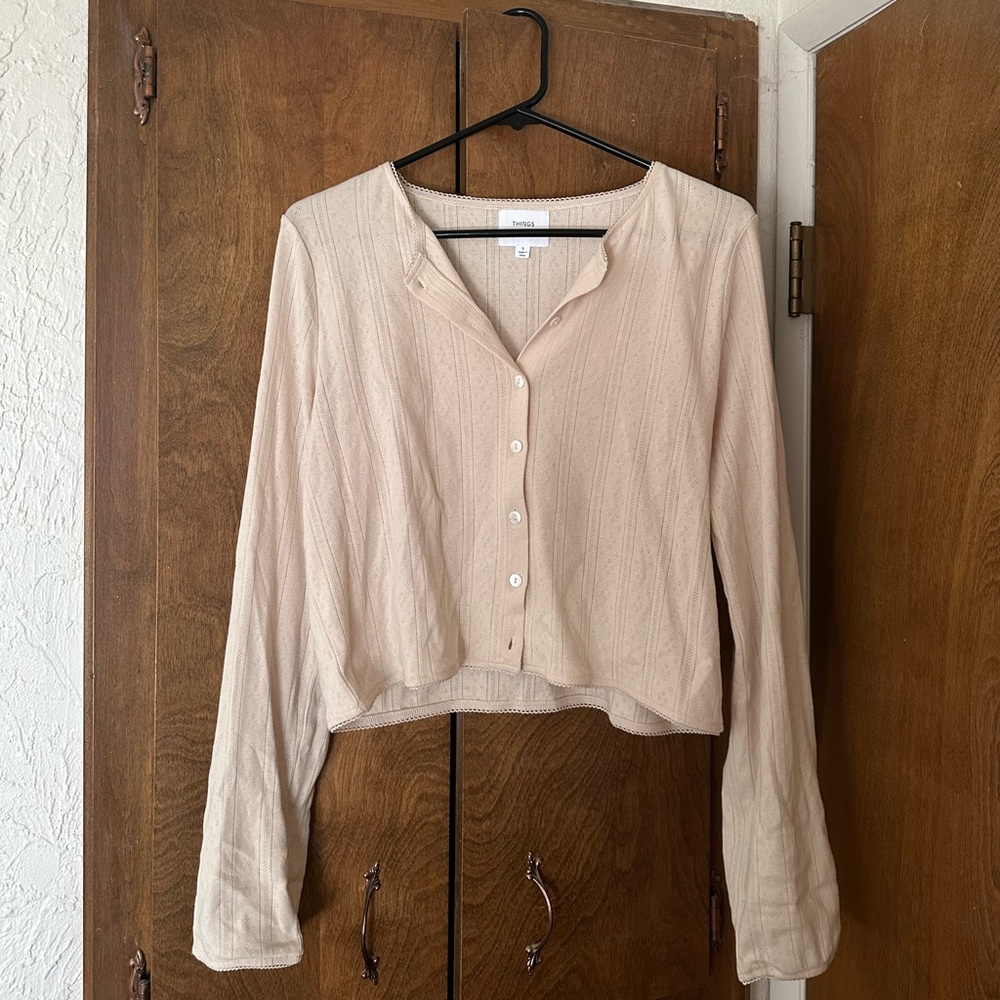 Things Between Beige Button-Down Women's Shirt - image 1